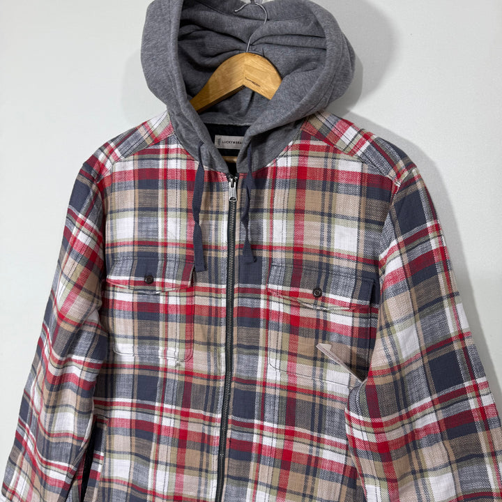 LUCKY BRAND DOUBLE POCKETS CHECKERED JACKET BRAND NEW WITH HOOD