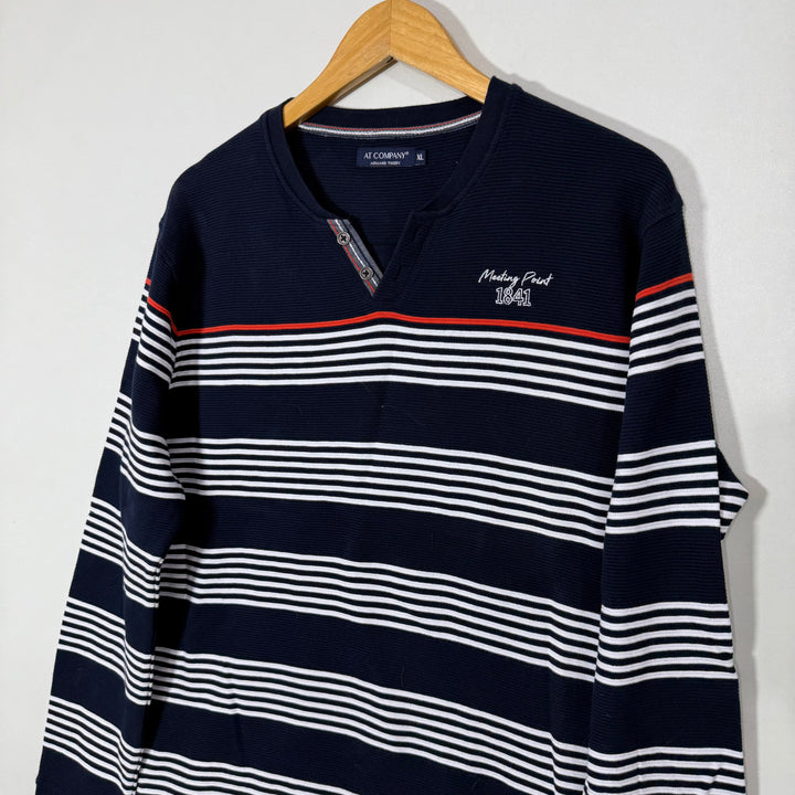 AT COMPANY V NECK COTTON SWEATER