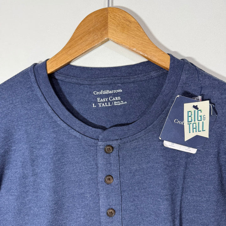 CROFT & BARROW HENLEY COLLAR LONG SLEEVES COTTON TSHIRT BRAND NEW