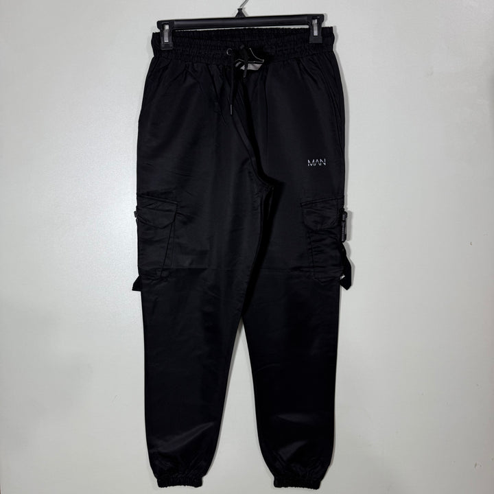 BOOHOOMAN CARGO PARACHUTE TROUSER BRAND NEW BLACK COLOUR