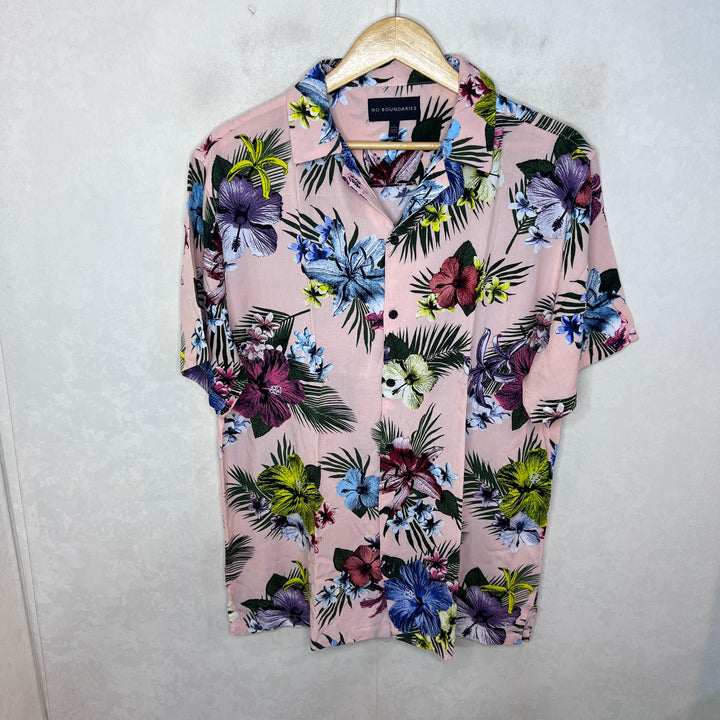 NO BOUNDARIES SAFARI COLLAR HALF SLEEVES HAWAI SHIRT
