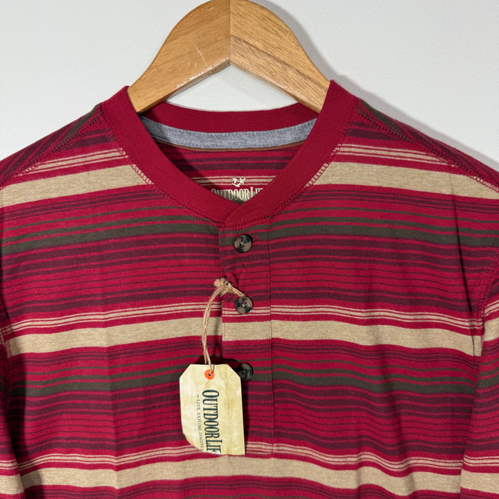 OUTDOORLIFE HENLEY COLLAR LONG SLEEVES COTTON TSHIRT BRAND NEW