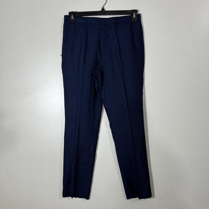 BURTON MENSWEAR LONDON SLIM FIT CHECKERED DRESS PANT WITHOUT STRETCH BLUE COLOUR