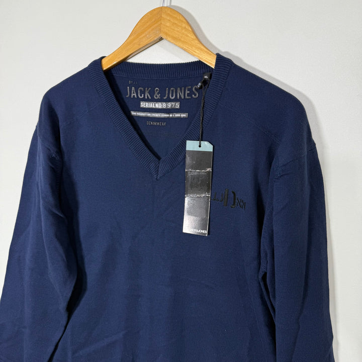 JACK & JONES DROPPED SHOULDER V NECK COTTON SWEATER BRAND NEW