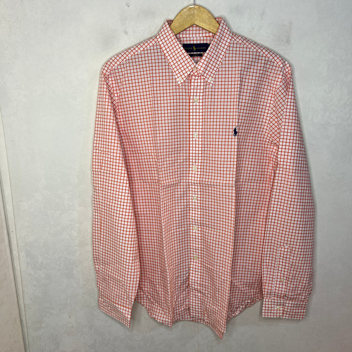 RALPH LAUREN POLO SLIM FIT BUTTON DOWN CHECKERED CASUAL COTTON SHIRT