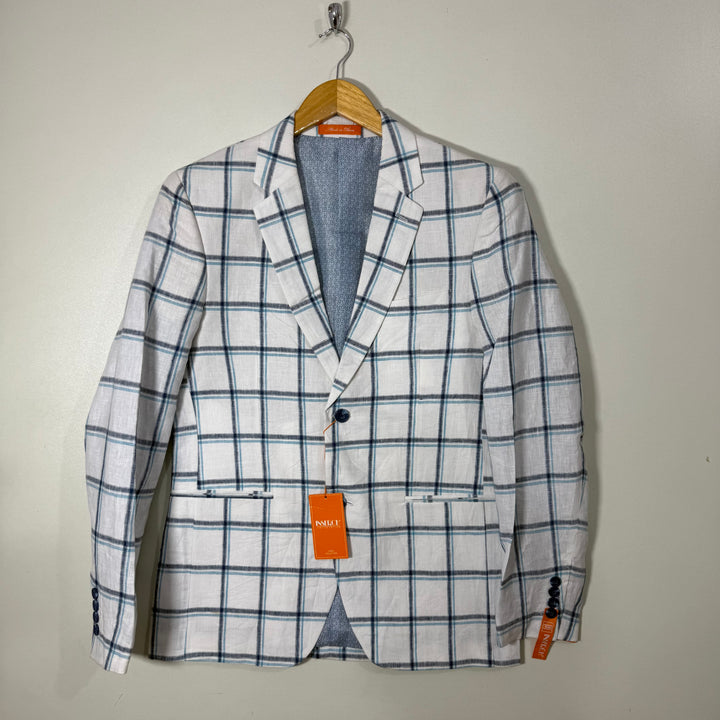 INSERCH LIMITED EDITION CHECKERED LINEN BLAZER BRAND NEW
