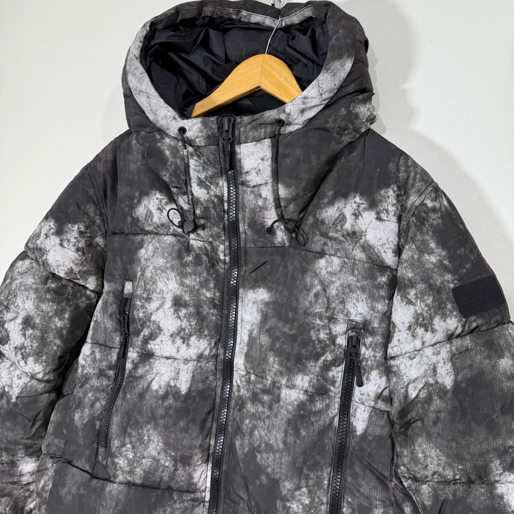 ZARA MAN PRINTED PUFFER JACKET WITH HOOD