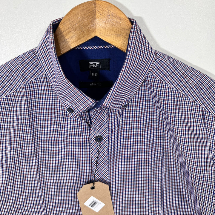 F&F BUTTON DOWN CHECKERED SHIRT