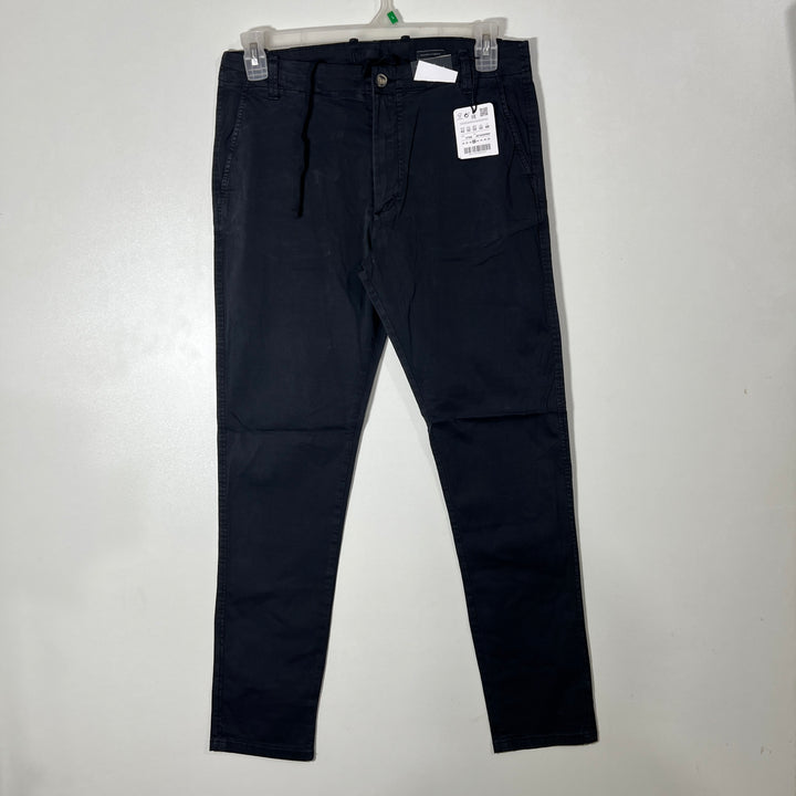 PULL & BEAR SLIM FIT COTTON PANT BRAND NEW BLACK COLOUR
