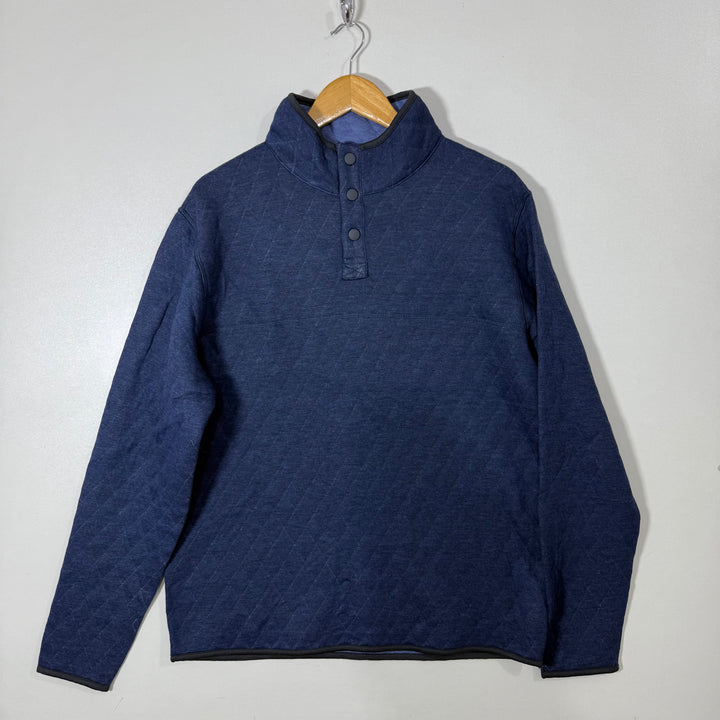 GEORGE SUPERSOFT QUILTED 4 BUTTON FLEECE PULLOVER