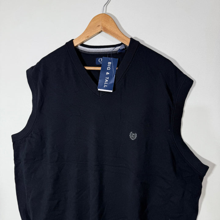 CHAPS BIG & TALL COTTON SLEEVES LESS SWEATER BRAND NEW BLACK COLOUR
