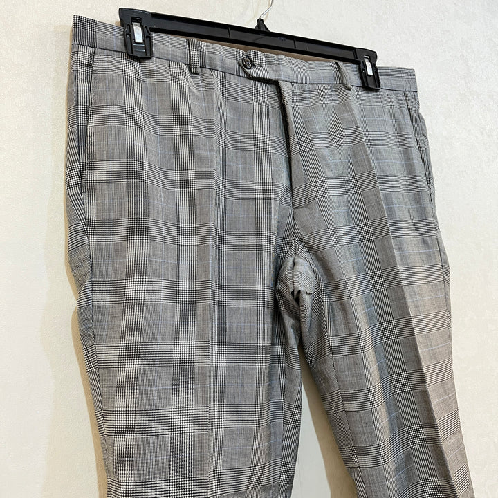 EL GANSO SLIM FIT CHECKERED FORMAL DRESS PANT WITHOUT STRETCH