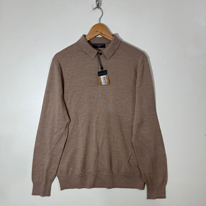 CHARLES TRY WRIGHT EXTRA FINE MERINO WOOL POLO COLLAR SWEATER BRAND NEW