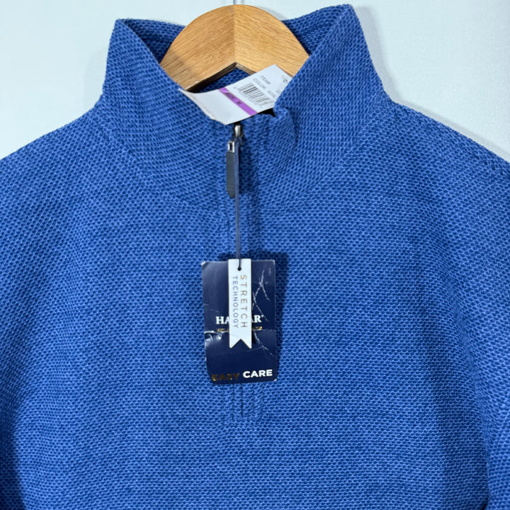 HAGGAR FEATURING MACHINE WASHABLE COMFORT FABRIC FLEECE PULLOVER BRAND NEW INNER FLEECE WITH STRETCH