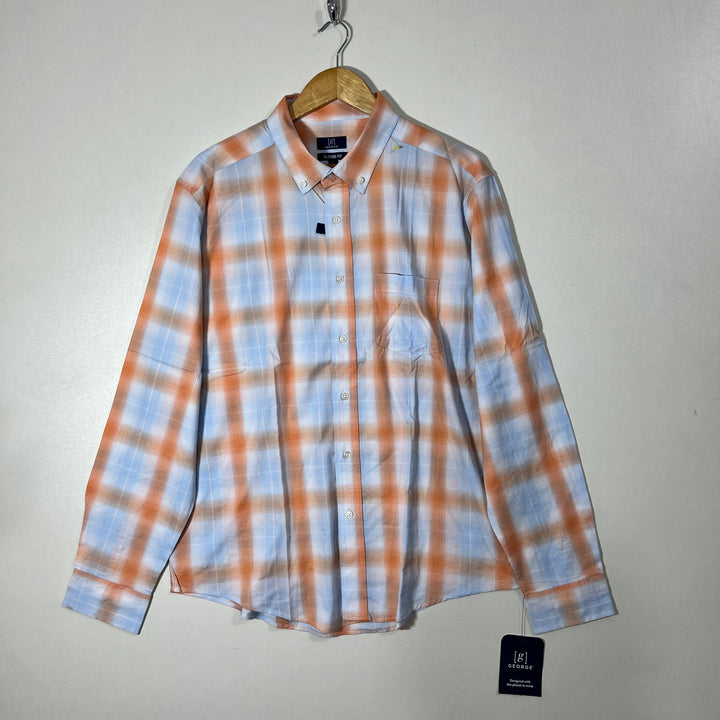 GEORGE CLASSIC FIT BUTTON DOWN CASUAL COTTON SHIRT BRAND NEW