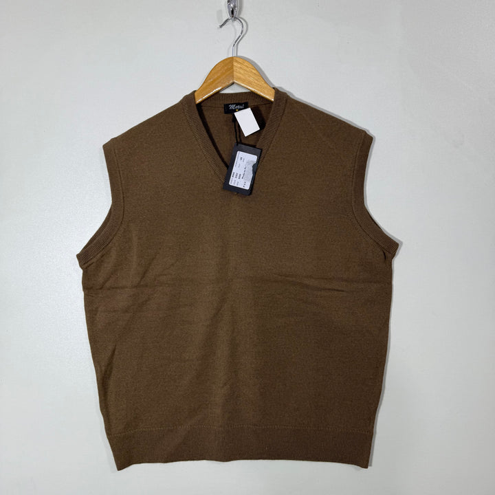 METAL V NECK LANA ACRYLIC SLEEVES LESS SWEATER BRAND NEW