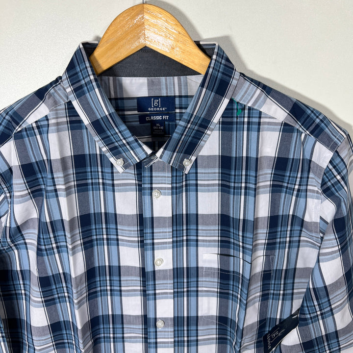 GEORGE CLASSIC FIT BUTTON DOWN CASUAL COTTON SHIRT