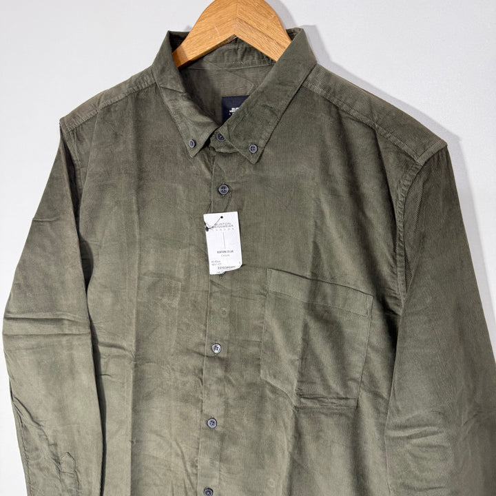 BURTON MENSWEAR LONDON BUTTON DOWN CORDUROY SHIRT BRAND NEW￼