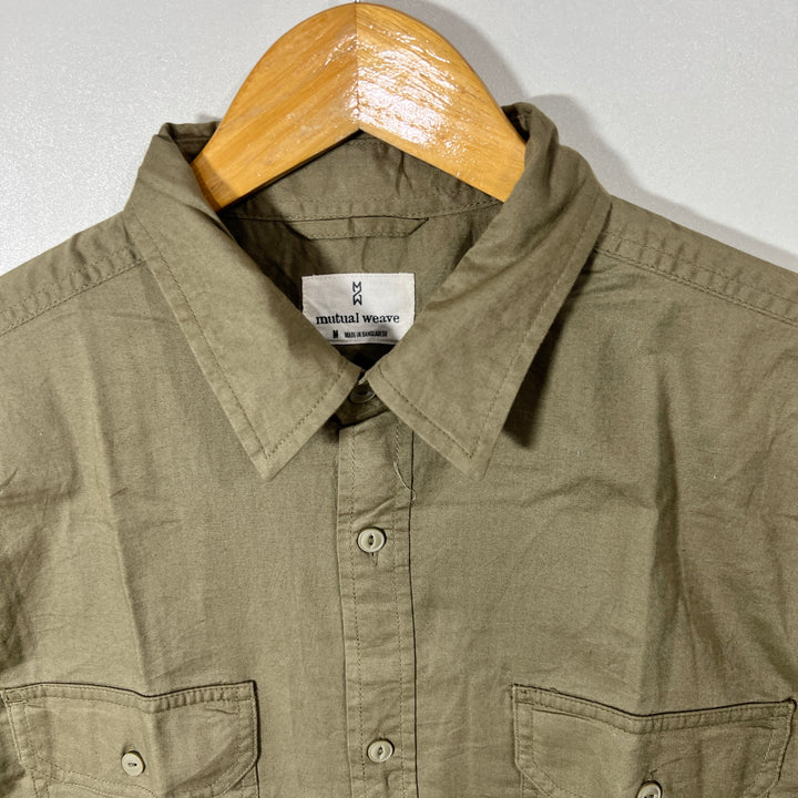 MUTUAL WEAVE DOUBLE POCKETS HALF SLEEVES SHIRT