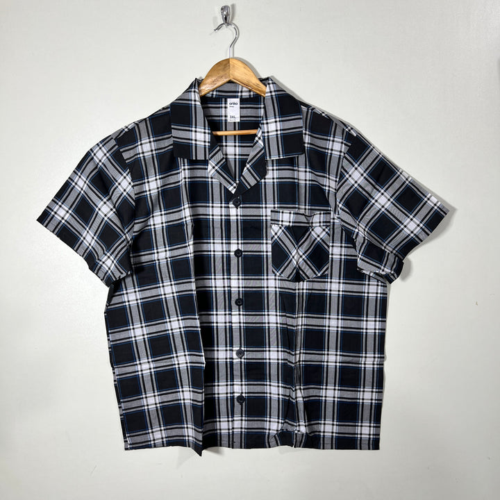 ANKO CHECKERED COTTON SHIRT SHORT NIGHT SUIT