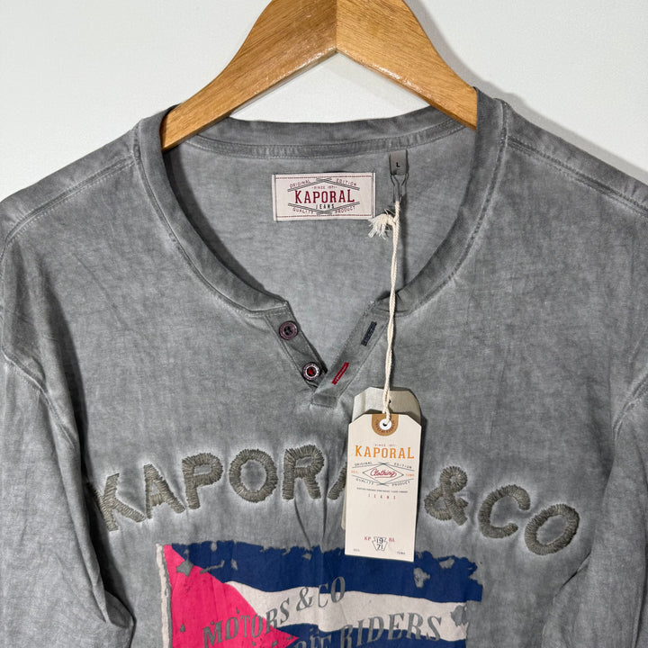KAPORAL V NECK TYE DYE LONG SLEEVES COTTON TSHIRT BRAND NEW