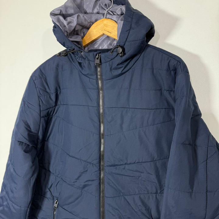 NORDIC NOVEMBER PUFFER JACKET WITH HOOD BLUE COLOUR