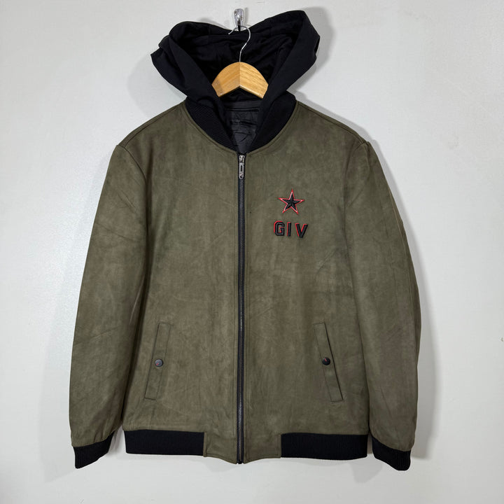 XIN RAI PAI SUEDE JACKET WITH HOOD
