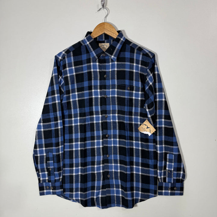 BLUE MOUNTAIN FLANNEL COTTON CHECKERED SHIRT BRAND NEW