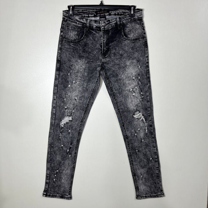 M SOQIETY SKINNY FIT RIPPED JEANS