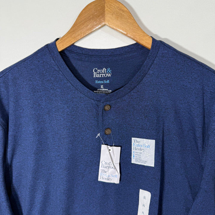 CROFT & BARROW HENLEY COLLAR EXTRA SOFT LONG SLEEVES COTTON TSHIRT BRAND NEW