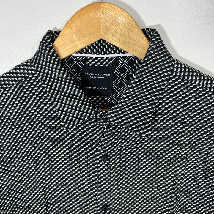 DENIM & FLOWER LONG SLEEVES HAWAI SHIRT