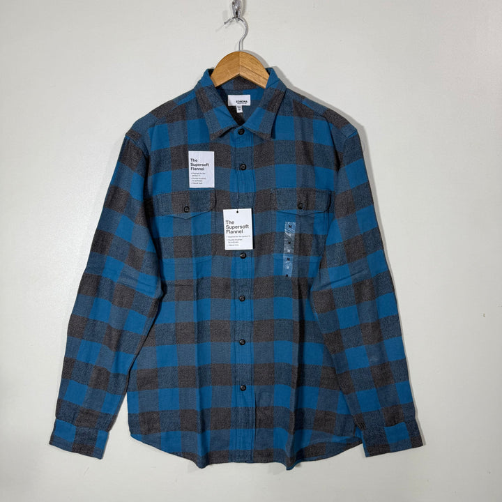 SONOMA SUPERSOFT DOUBLE POCKETS CHECKERD FLANNEL COTTON SHIRT BRAND NEW