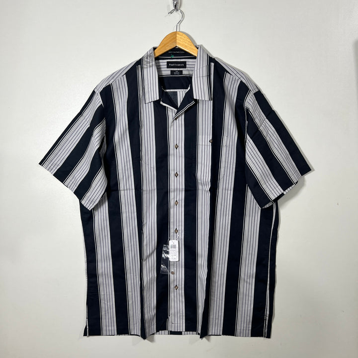 PAUL FREDRICK SAFARI COLLAR COTTON SHIRT