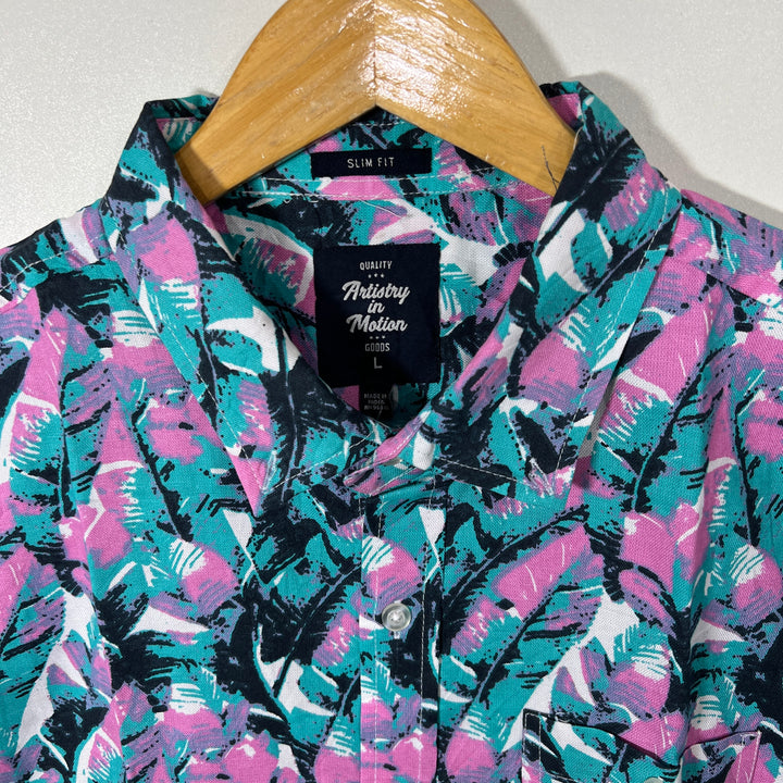 ARTISTRY IN MOTION BUTTON DOWN OXFORD COTTON HALF SLEEVES SHIRT