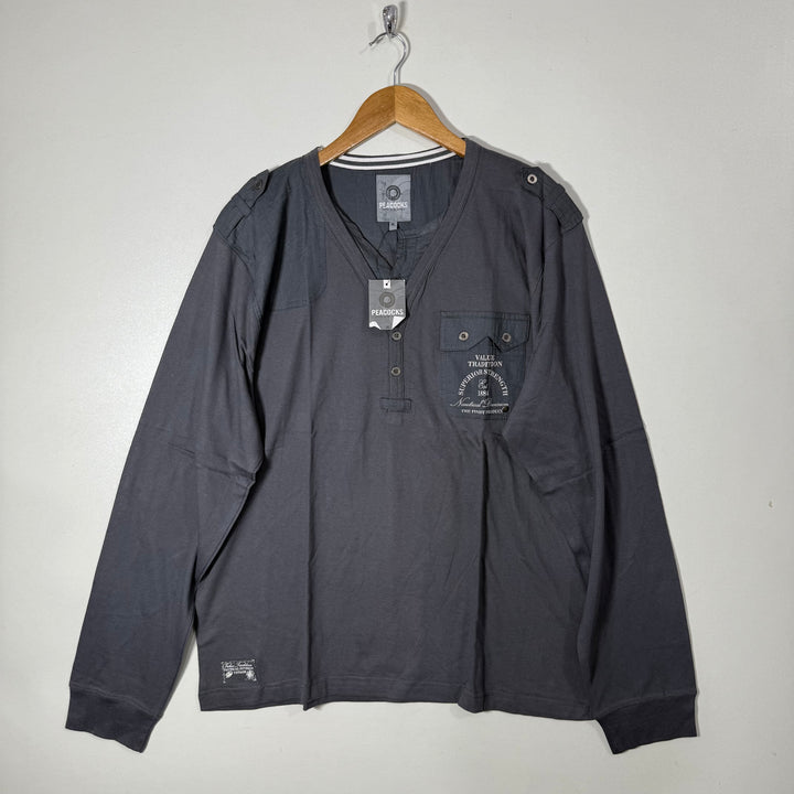 PEACOCKS V NECK LONG SLEEVES COTTON TSHIRT BRAND NEW