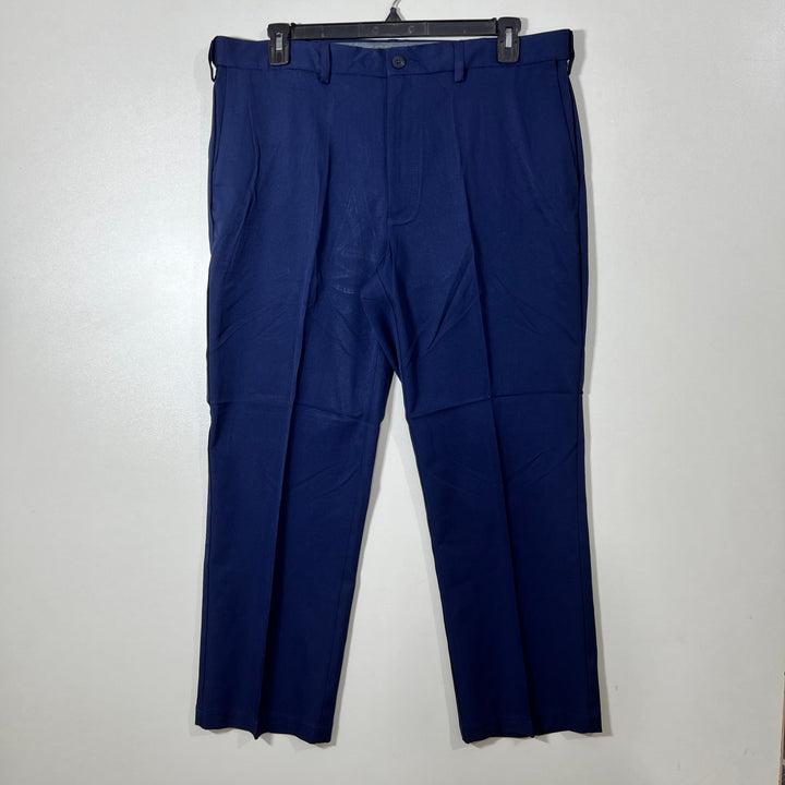 HAGGAR STRAIGHT FIT PERFORMANCE PANT WITH STRETCH BLUE COLOUR