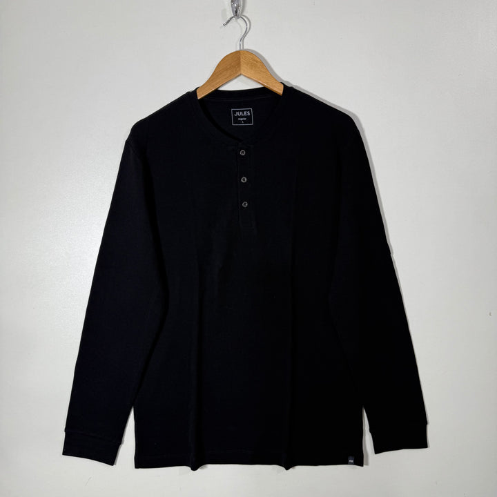 JULES HENLEY COLLAR LONG SLEEVES COTTON TSHIRT