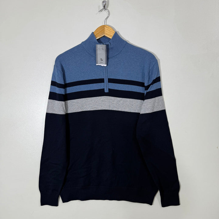 TU MAN HALF ZIP COTTON SWEATER BRAND NEW