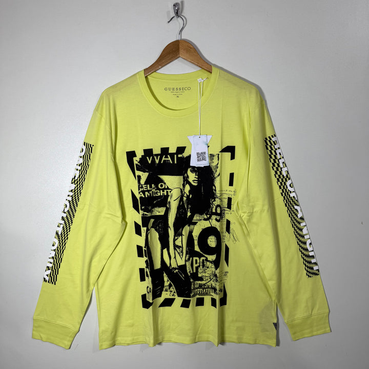 GUESS ECO LONG SLEEVES COTTON TSHIRT BRAND NEW