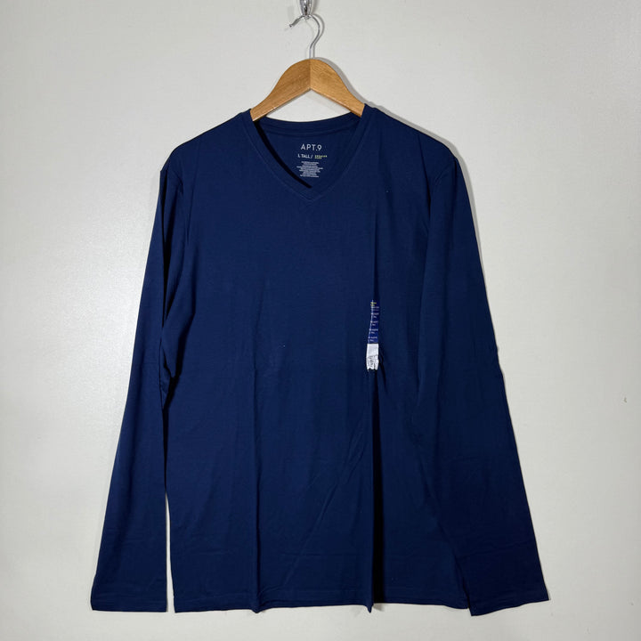APT.9 V NECK LONG SLEEVES COTTON TSHIRT BRAND NEW