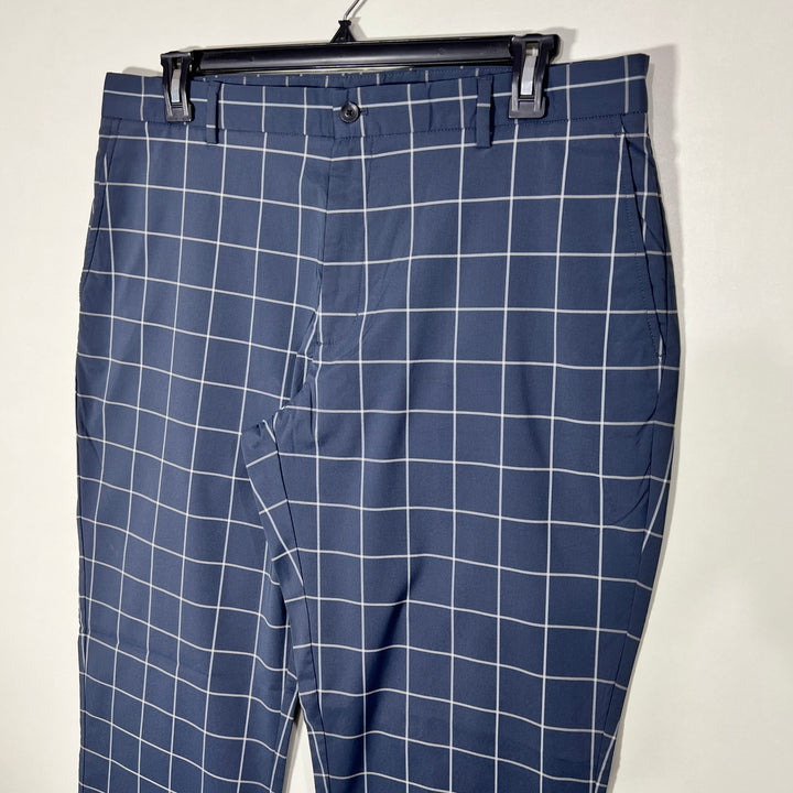 SLAZENGER STRAIGHT FIT CHECKERED PERFORMANCE PANT WITH STRAIGHT