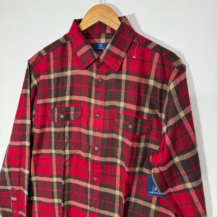 GEORGE BUTTON DOWN FLANNEL COTTON SHIRT BRAND NEW