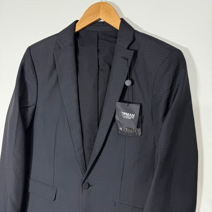 TOPMAN SKINNY FIT TEXTURE BLAZER BRAND NEW TITANIUM BLACK COLOUR