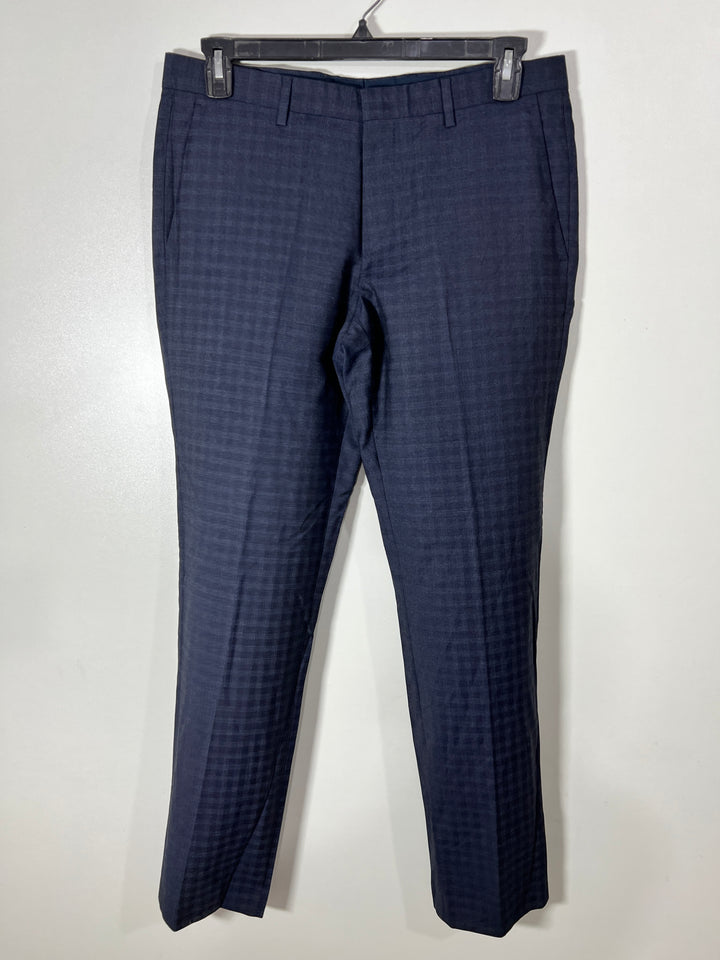 HUGO BOSS SLIM FIT CHECKERED DRESS PANT