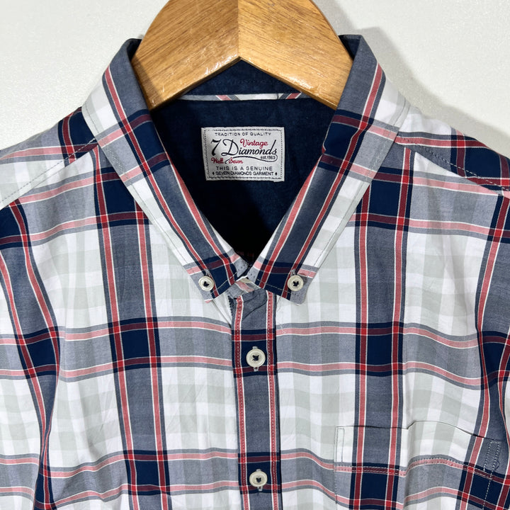 BINTAGE DIAMOND BUTTON DOWN CASUAL COTTON SHIRT