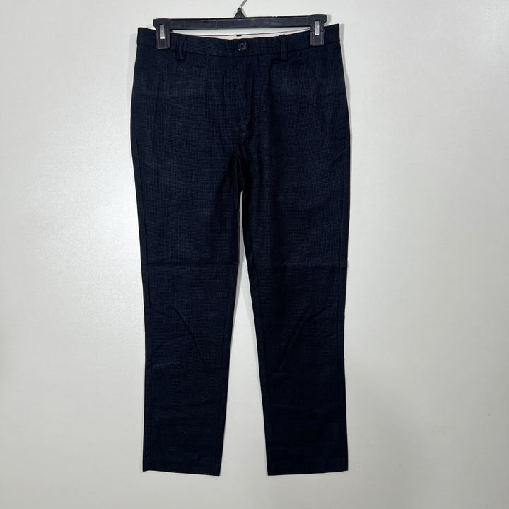 RUIVER ISLAND TEXTURED DARK GREY SLIM FIT DRESS PANT WITHOUT STRETCH