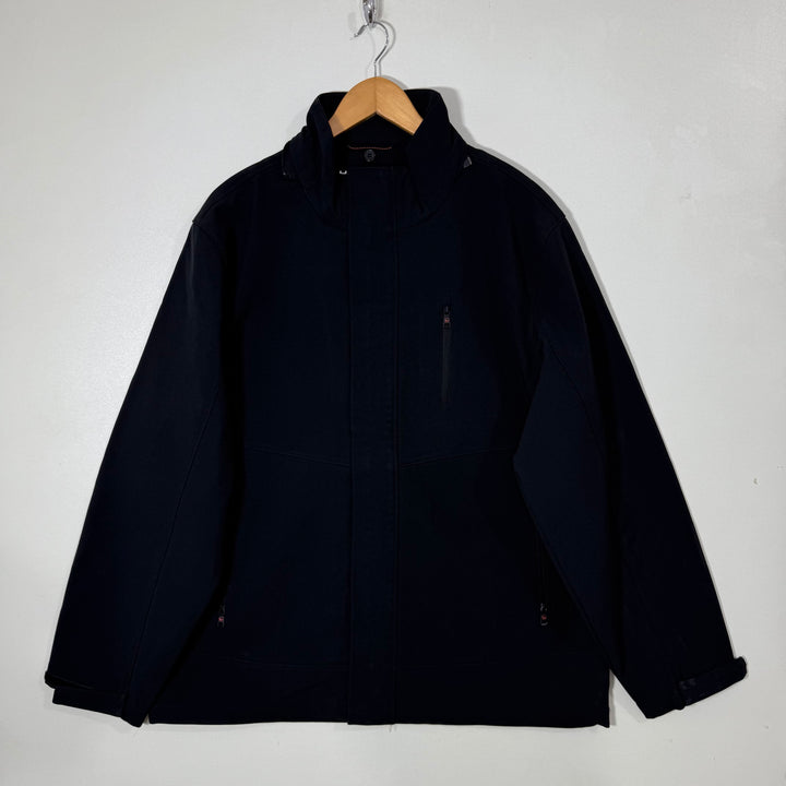 HAWK & CO SOFT SHELL WINDBREAKER JACKET INNER FLEECE  BLACK COLOUR
