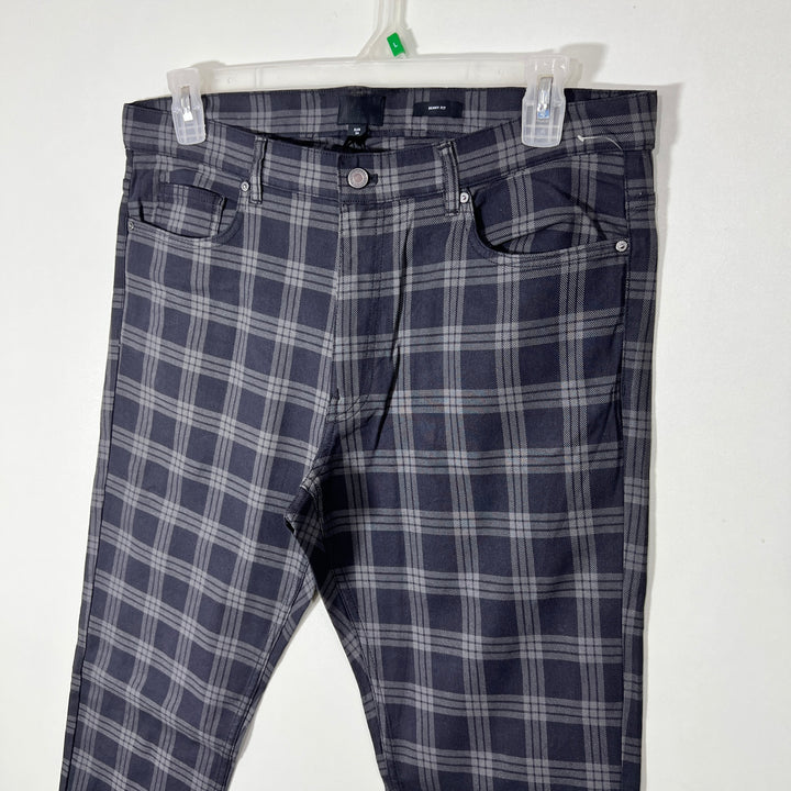 H&M SKINNY FIT CHECKERED COTTON JEANS WITH STRETCH