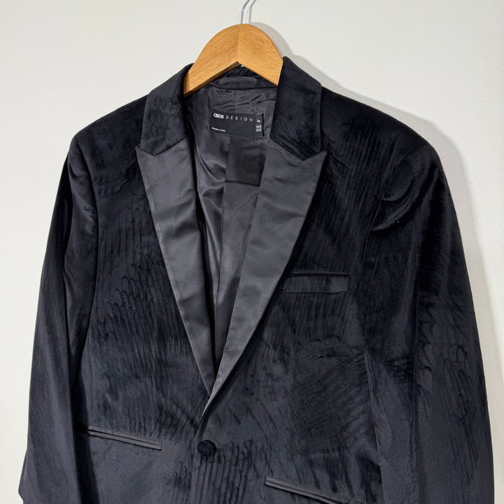 ASOS REGULAR FIT WALVET BLAZER BLACK COLOUR