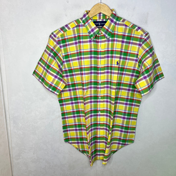 RALPH LAUREN POLO BUTTON DOWN HALF SLEEVES OXFORD COTTON SHIRT